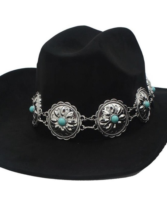 Illuma Accessories - Western hat Cowboy Cowgirl Circle, Concho turquoise black NWT